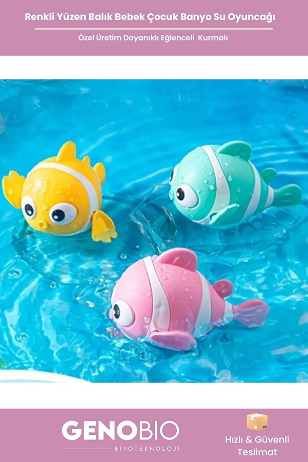 GenoBio #BanyoOyuncağı BPA İçermez Renkli Balık Bebek Banyo Küvet Su Eğlence Çocuk Hareketli Yüzen Oyuncak