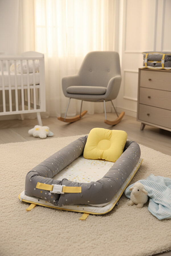 ebabynest Samanyolu Serisi Gri Katlanabilir Nest