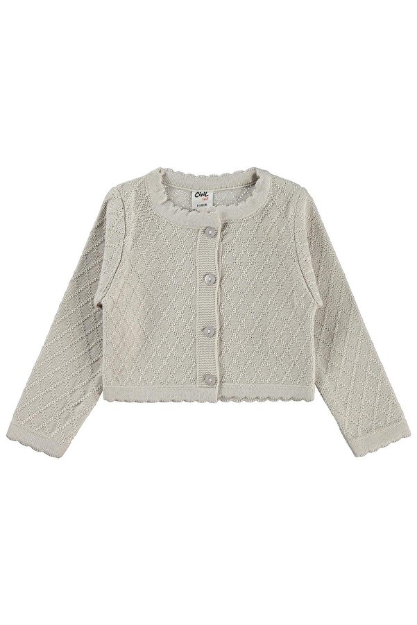 Civil Baby Düğmeli Triko 6-18 Ay Hırka - Bej 6-9 Ay