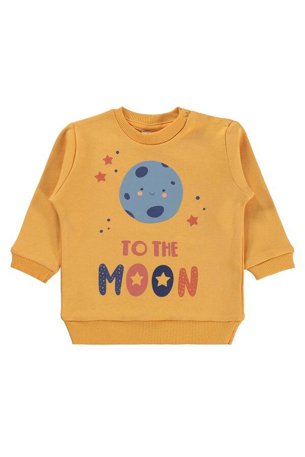 Civil Baby To The Moon Baskılı 6-18 Ay Sweatshirt - Hardal 6-9 Ay