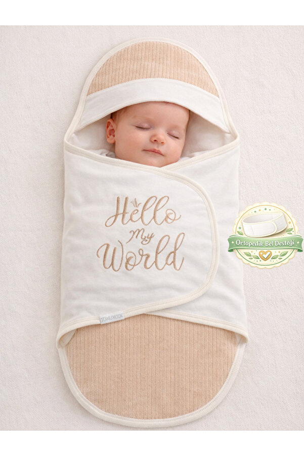 Tomuycuk Bej Kız /Erkek Bebek Battaniyesi Uyku Tulumu Kundağı %100 Pamuklu Ortopedik Yenidoğan 0-9ay