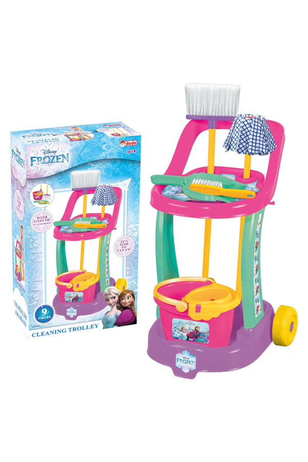 Frozen Girl's Educational Cleaning Set Trolley Floor Mop Brush Bucket