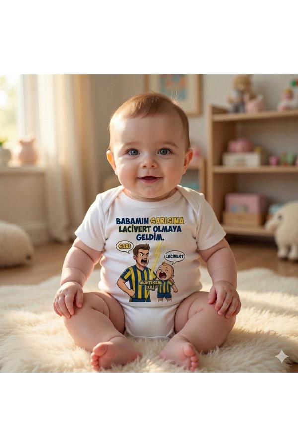 Novera Organik %100 Pamuklu Taraftar Bebek Zıbın Unisex Bebek Body