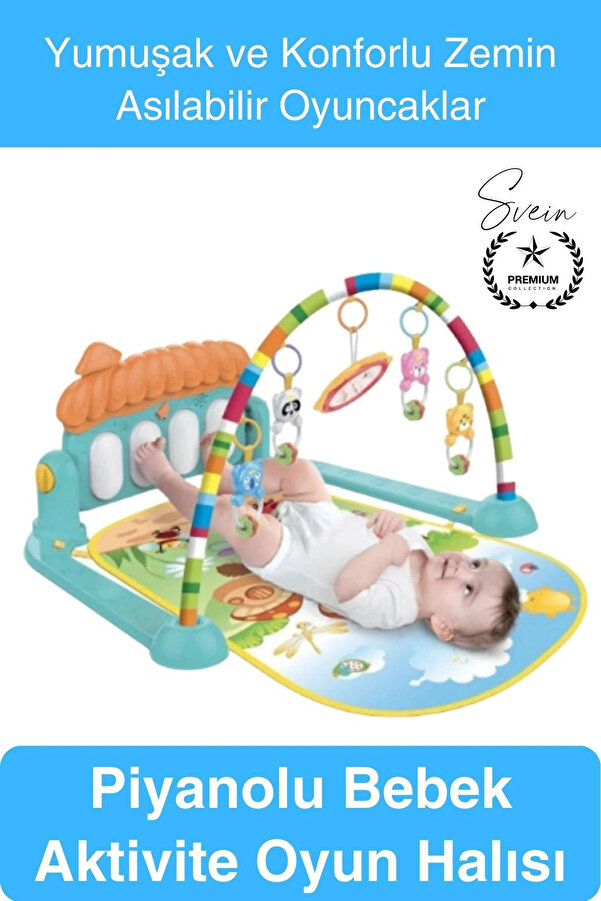 Svein #OyunHalısı Piyanolu Bebek Aktivite Oyun Halısı Asılabilir Oyuncaklı Yumuşak Zemin Aktivite Matı