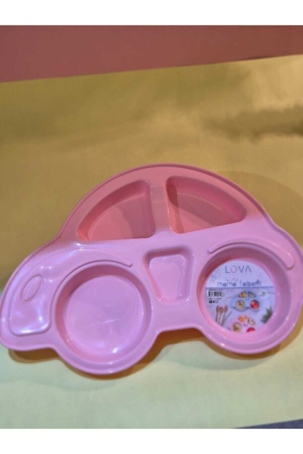 Lova PLASTİK PEMBE MAMA TABAĞI ARABA MODEL 30X17 CM