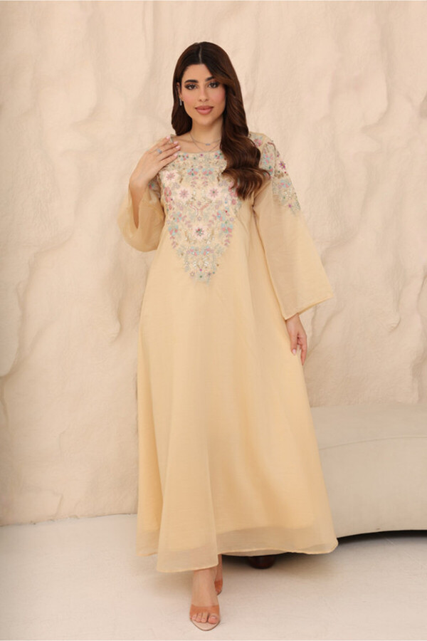 IKKXA Powder Blue Regal Embroidered Jalabiya