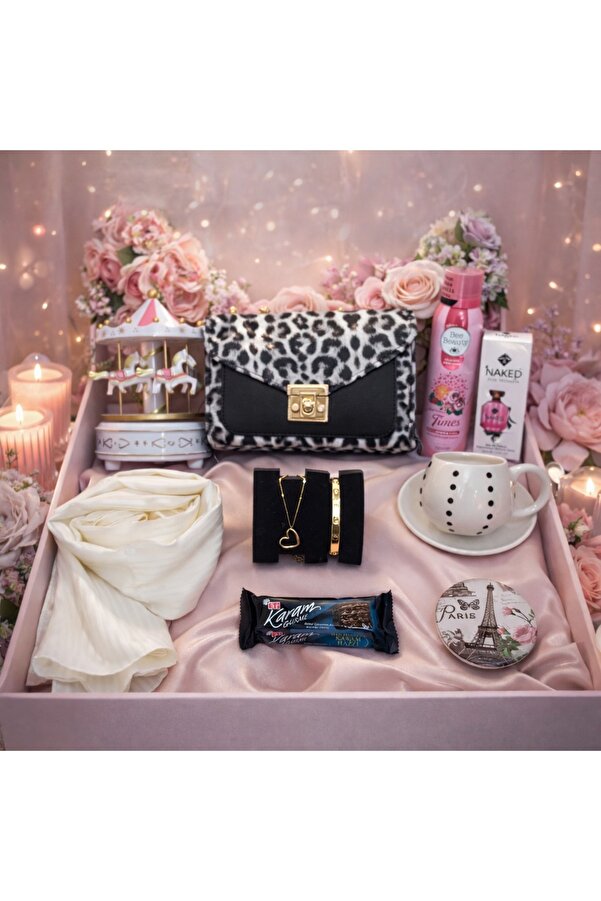 OEM SEVGİLİYE KADINLAR GÜNÜ ÖZEL GÜN DOĞUM GÜNÜ ÇANTA ATLI KARINCA FİNCAN KONSEPT PREMİUM HEDİYE KUTUSU