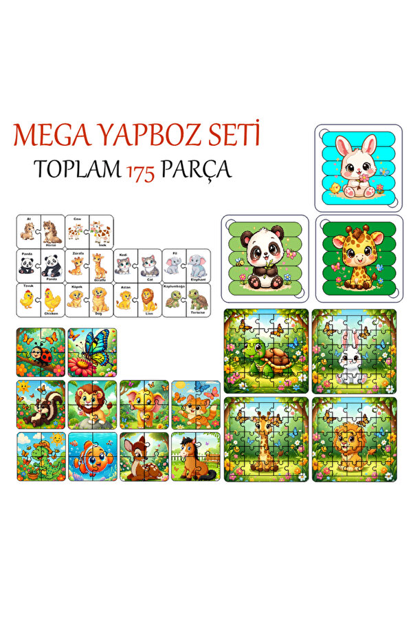 karalar ahşap Ahşap Çocuk Yapboz Eğitici Zeka Geliştirici Montessori Oyuncak Mega Set