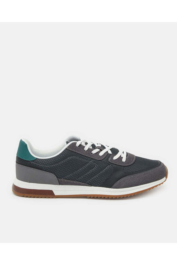 REDTAG Men Charcoal Material Block Sneakers