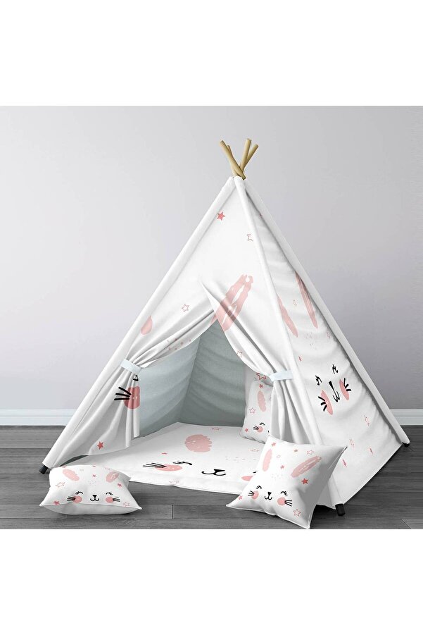 instababyrooms Çocuk Oyun Çadırı Tavşan Dijital Baskılı