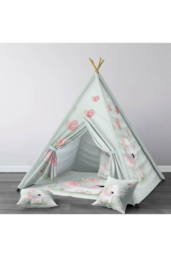 instababyrooms Çocuk Oyun Çadırı Sevimli Fil Dijital Baskılı