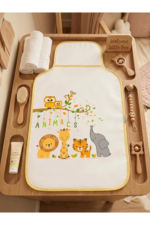 Lumos Trade Pratik Bebek Yastıklı Alt Açma Minderi Sıvı Geçirmez Çift Taraflı Bebek Alt Değiştirme Matı 45x80cm