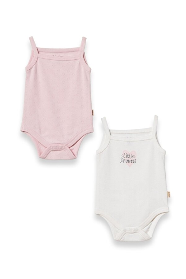 BabyCosy Organic Wear %100 Organik Pamuk,2’li Askılı Bebek Body–Kız Bebek Yazlık Atlet Body Set,Bebek ve Yenidoğan Serisi