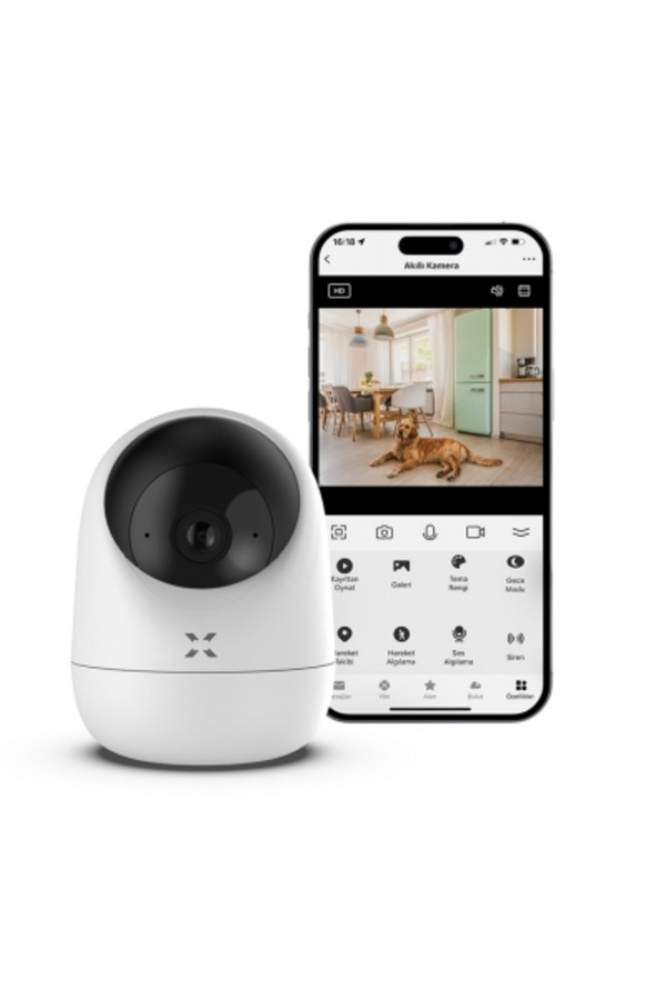 Xenon Smart Ev Kamerası | 2K 3MP, WiFi, Mobil Kontrol, Sesli, 360° Ptz, Hareket Takip, İç Mekan Kamera