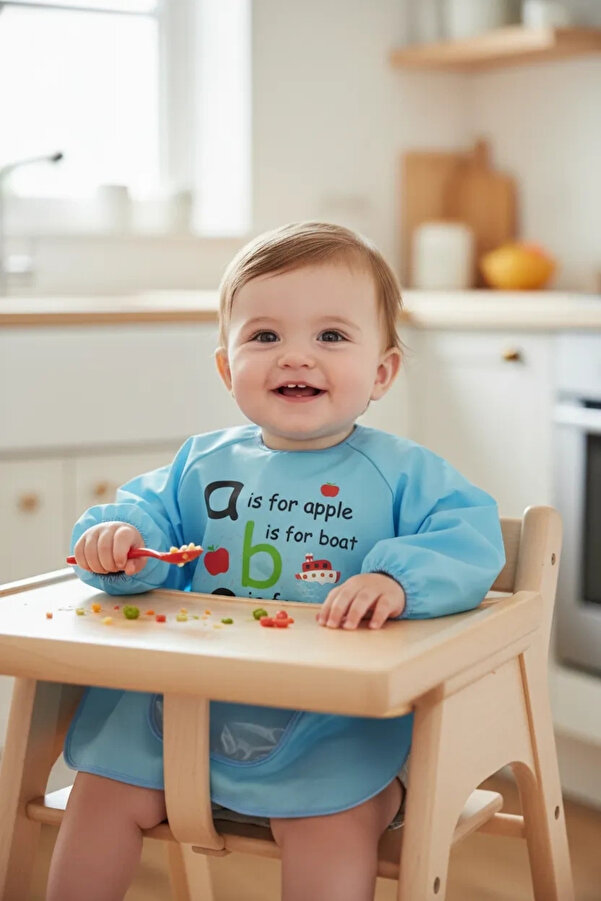 Babyjem Faaliyet Önlüğü Kollu Mavi