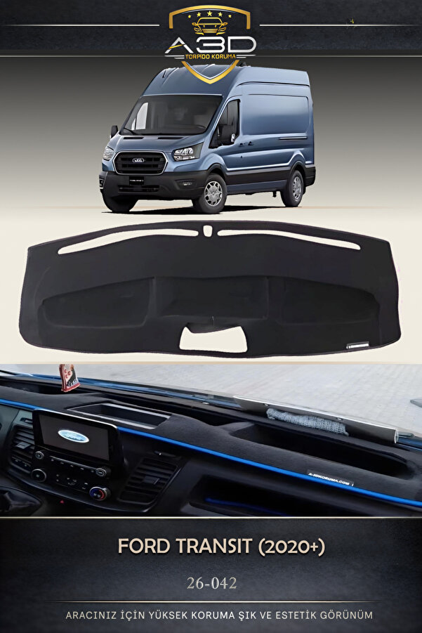 A3D TORPİDO KORUMA Ford Transit (2020+) TORPİDO KORUMA KORUYUCU Uyumlu Ön Göğüs Panel Kılıfı a3d