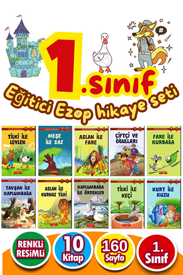 GÖNÜL YAYINCILIK Kitap Serisi 1.ve 2. Sınıflara Uygun Okumayı Sevdiren 10'lu Hikaye Seti
