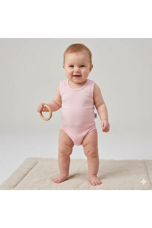 jijek baby kids 5’li Paket Askılı Bebek Body %100 Pamuk Çıtçıtlı Atlet Body – Unisex Yenidoğan & Bebek İç Giyim