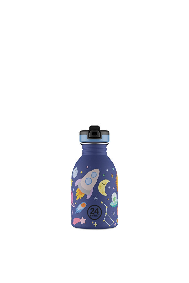 24 Bottles Kids Bottle Space Friends Pipetli Paslanmaz Çelik Çocuk Su Matarası 250 ml