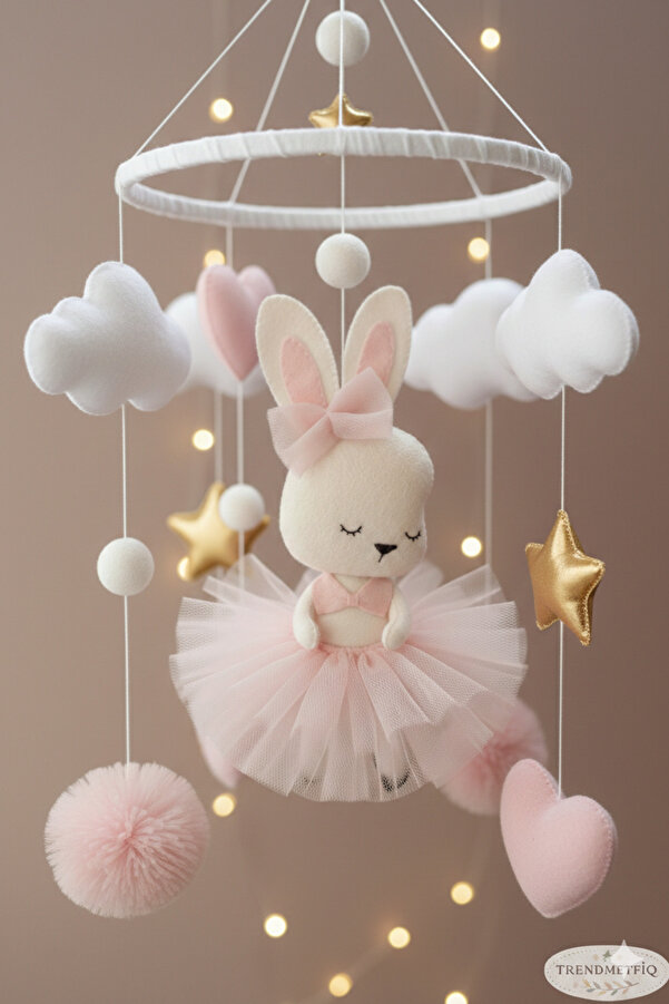 TREND METFİQ DECORATİON Hayvan Figürlü Bebek Dönencesi (El Yapımı) - Eğitici Yenidoğan Odası Dekorasyonu Doğum hediyesi Ann