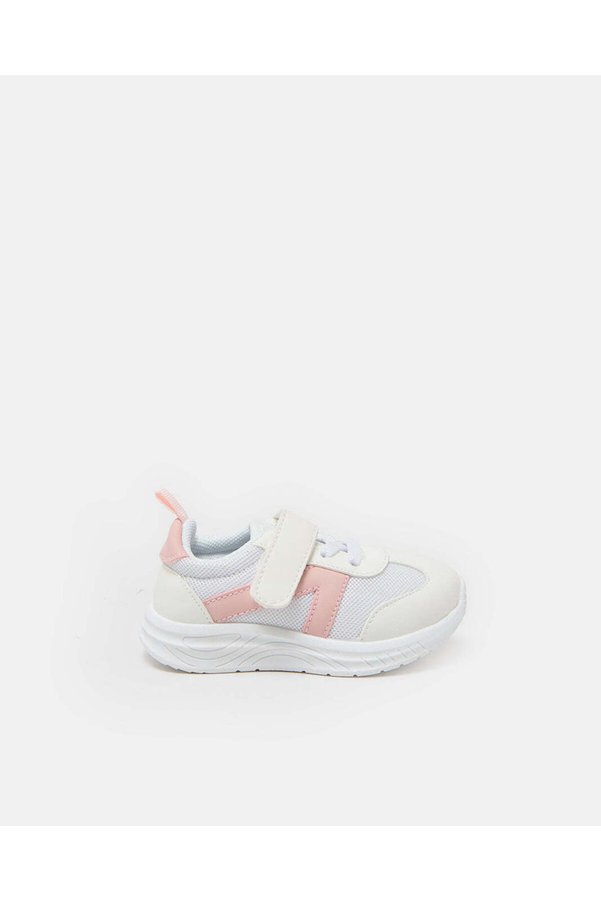 REDTAG Girls White Colour Block Trainers