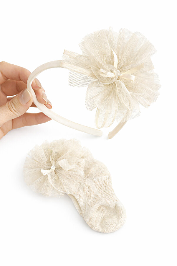 moukou 0-6 Ay Bebek Taç Ve Çorap Yıkamalı Parfümlü Hediyelik