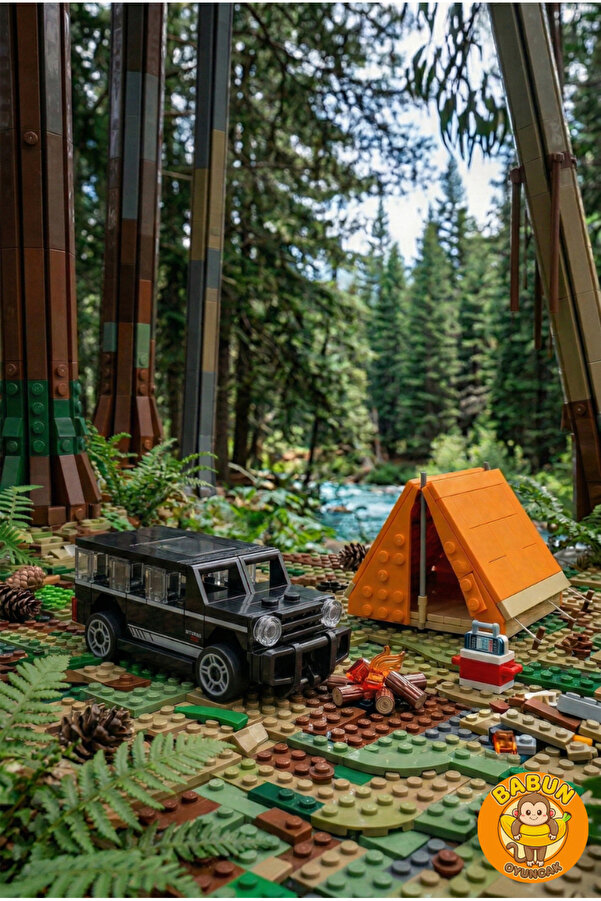 SPEED Bricks Mini Lego Araba Yapı Blok Seti - Çek-Bırak Araba Yapım Seti -Speed Siyah Jeep (63 Parça)