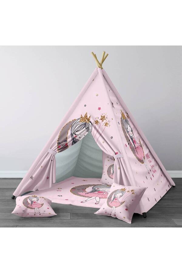 instababyrooms Çocuk Oyun Çadırı Peri kız ve ay Dijital Baskılı