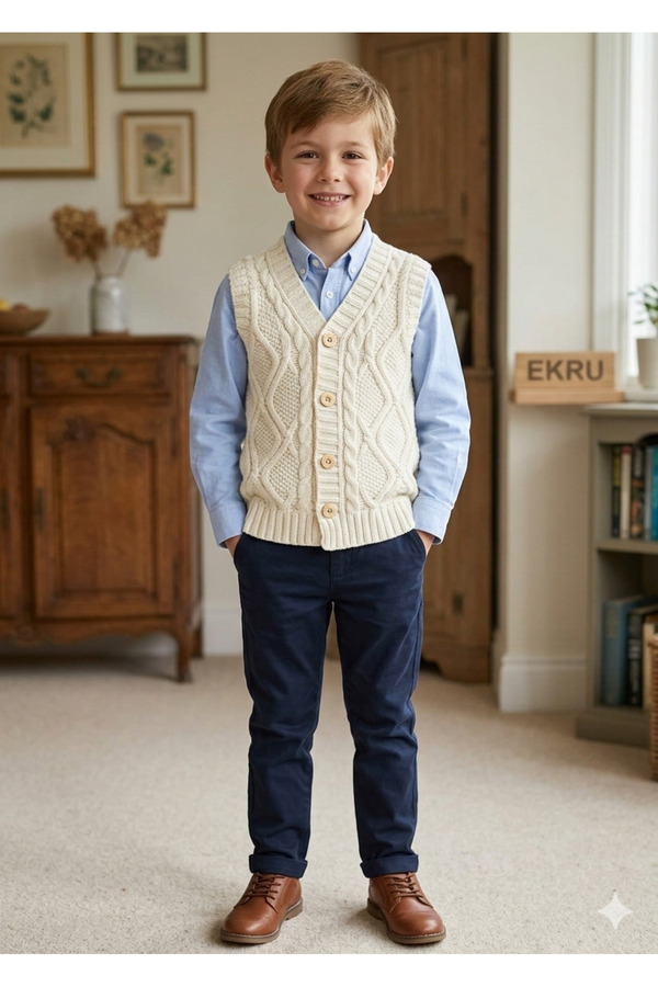 BABYLY Bebek ve çocuk triko Yeleği 1.2.3.4.5.yaş dikişsiz