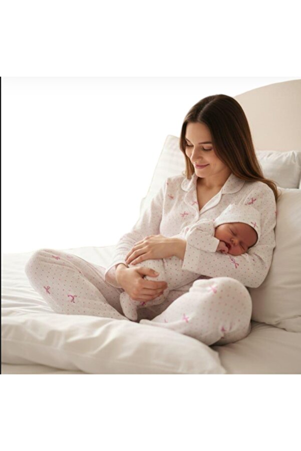 BEGONYA BEBECE KIDS Anne bebek lahusa pijama takimi set yenidogan hastahane seti