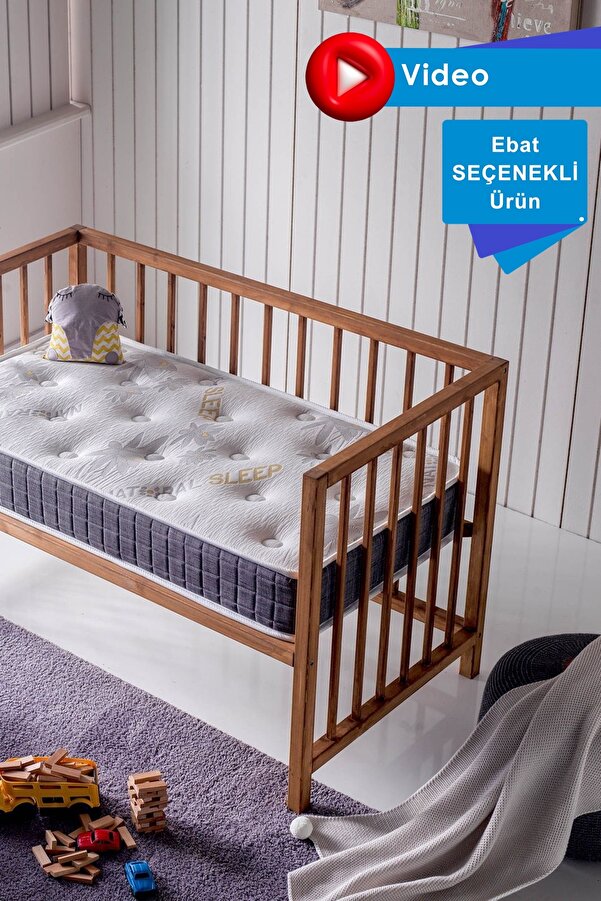 Bera Yatak Natural Park Yatak, Bebek Yatağı, Beşik Yatağı, Ortopedik Süngerli Örme Kumaşlı - 10 Cm