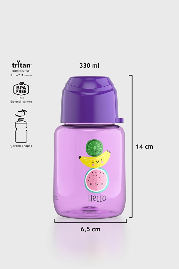 Renga Moi Baby Desenli 330 ml Tritan Şişe 912061 Mor