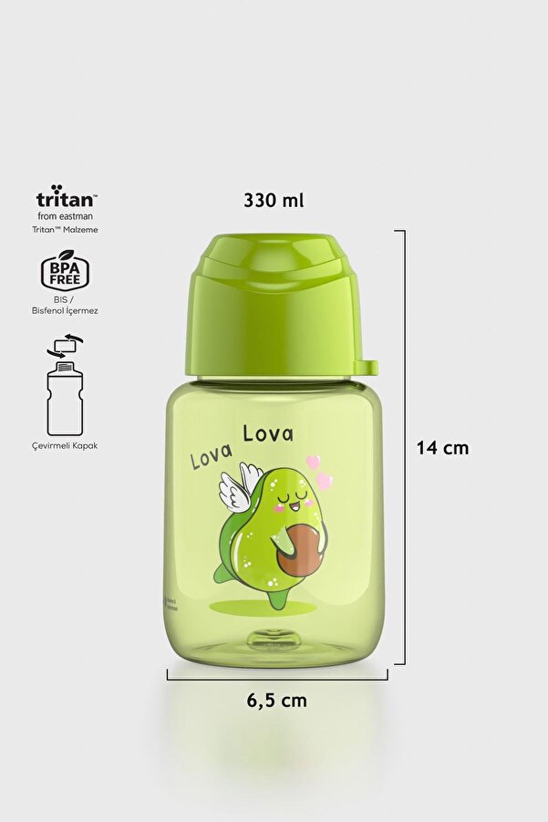 Renga Moi Baby Desenli 330 ml Tritan Şişe 912061 Yeşil