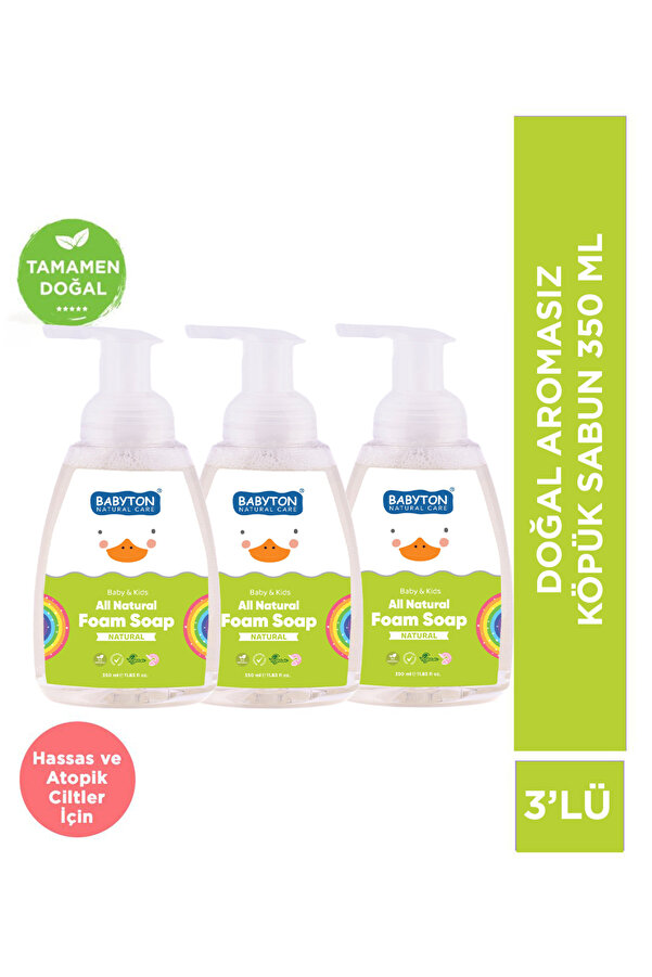 BABYTON Doğal Aromasız Köpük Sabun 3'lü Set 350 ml