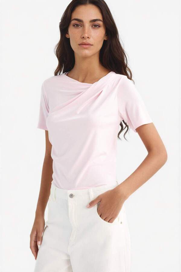 Defacto Slim Fit Boat Neck Short Sleeve T-Shirt F8008Ax25Au