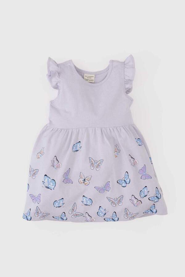 Defacto Çiçekli Kısa Kollu Elbise Kız Bebek C0075A525SM