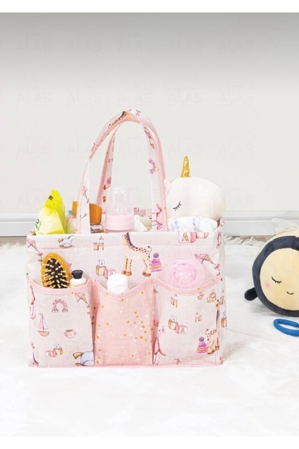 Charlotte Candle Baby Kulplu Bebek Bakım Çantası Düzenleyici Seyahat Çantası Bebek Aksesuar Taşıma Çantası Organizer