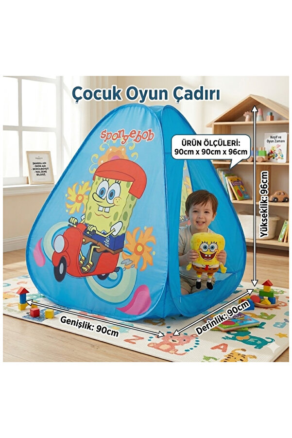 direkstoktan Sünger Bob Temalı Çocuk Oyun Çadırı - SpongeBob Kids Playhouse & Activity Tent