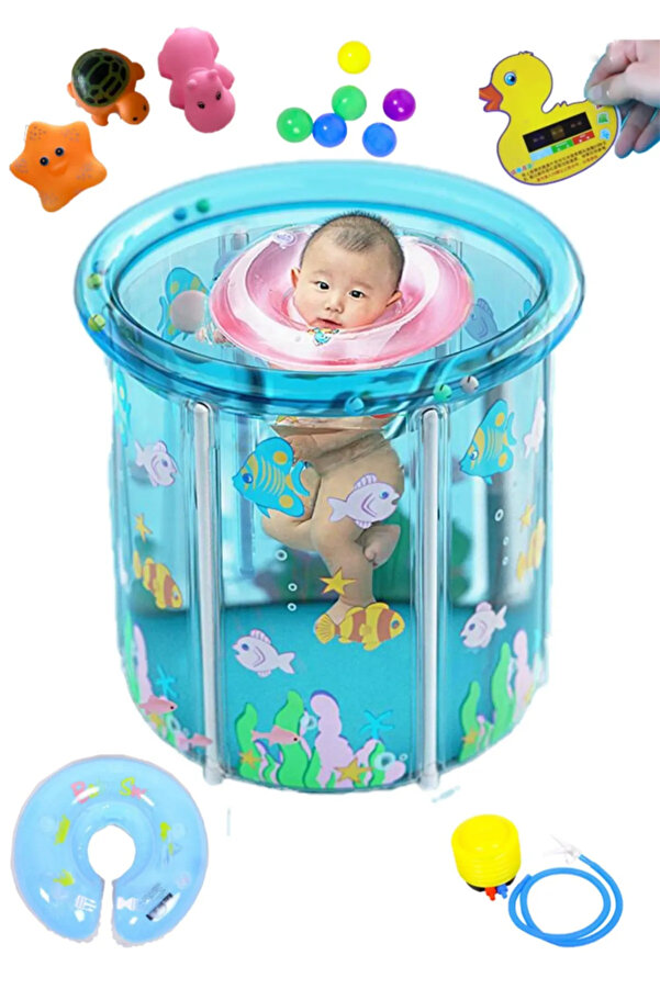 Empressco Renkli ve Eğlenceli Bebek Aktivite Havuzu Seti, Şişme ve Kolay Kurulum