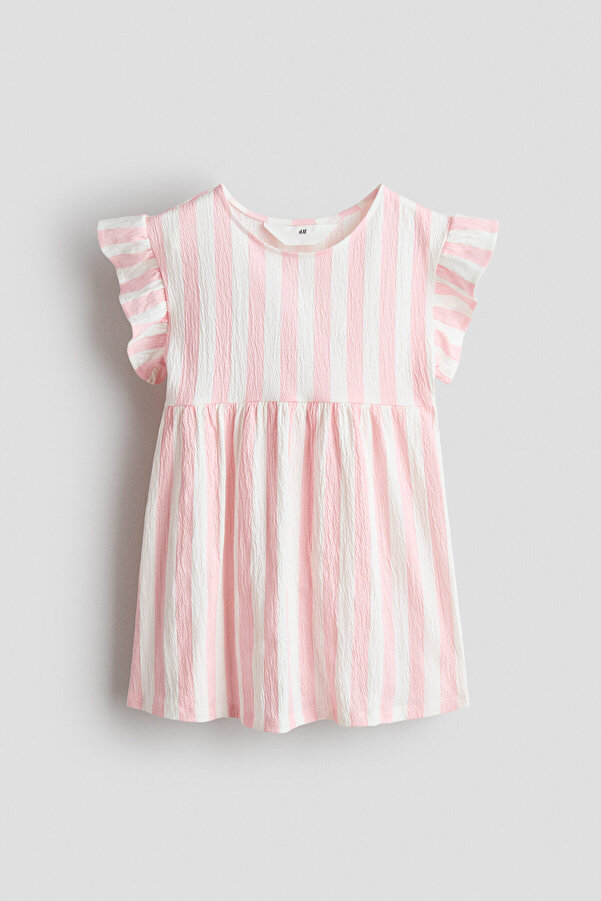 H&M Pamuklu ve Volan Kollu Elbise