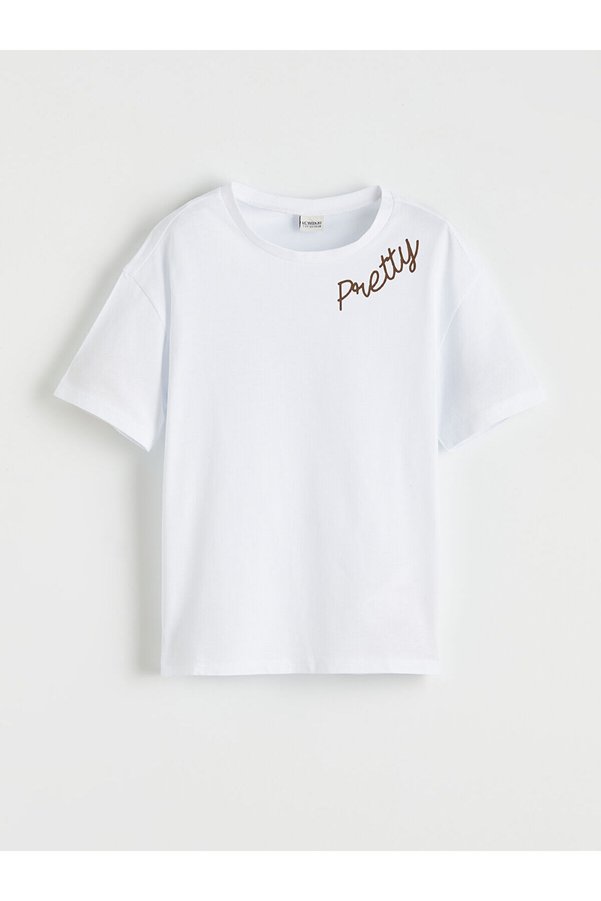 LC Waikiki Trendlucky Girl's T-Shirt with a Printed Difference