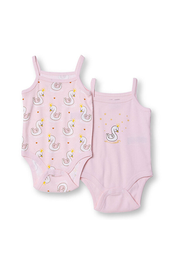 ebebek Hello Baby HelloBaby Kız Bebek 2li Body Bisiklet Yaka İp Askılı