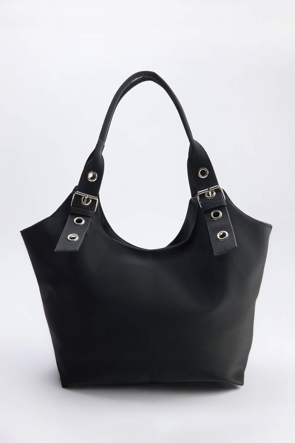 Trendyol Shoes Black Bird's Eye Detailed Women's Maxi Shoulder Bag Takss26Oc00028