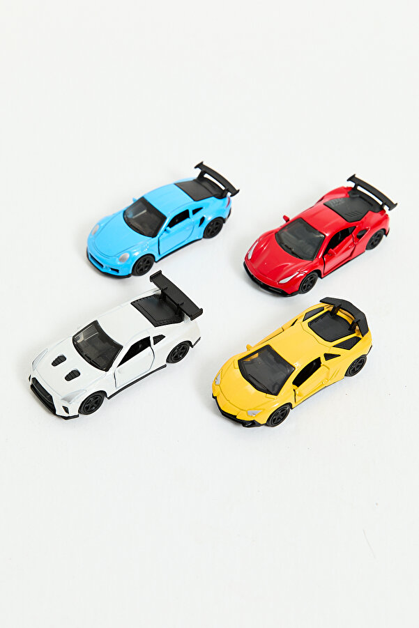 KentOyuncaK 4’lü Çek-Bırak Diecast 1:64 Ölçekli Yarış Arabaları – Set 04