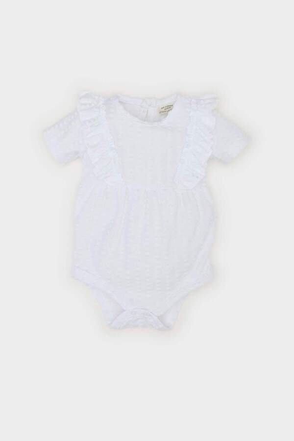 Defacto Bisiklet Yaka Kısa Kollu Çıtçıtlı Body Kız Bebek Yenidoğan C8811A525SM