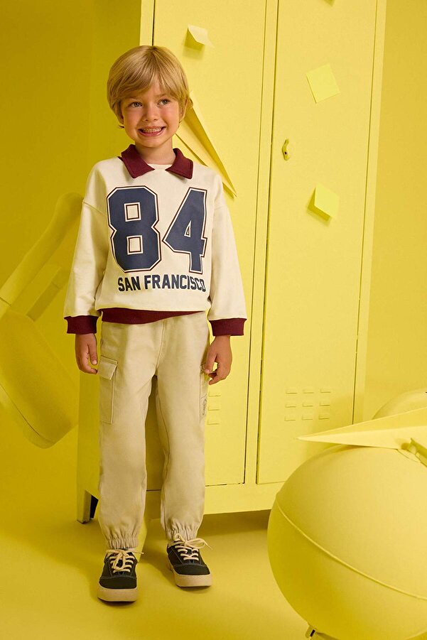 Defacto Beli Lastikli Kargo Cepli Gabardin Pantolon Erkek Bebek E2010A525SP