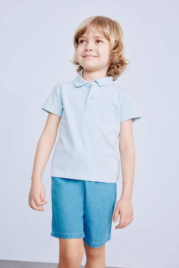 Defacto Pike Kısa Kollu Polo Basic Düz Tişört Erkek Bebek B7007A525SM