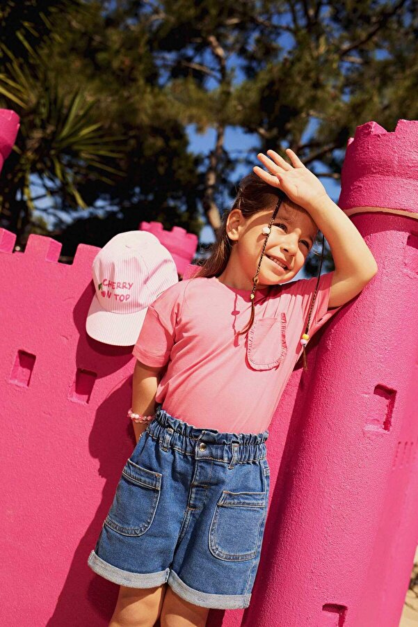 Defacto Paperbag Jean Şort Kız Bebek E0425A525SM