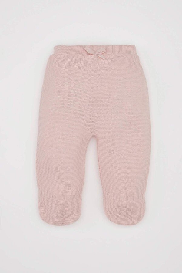 Defacto Patikli Beli Lastikli Basic Düz Triko Pantolon Kız Bebek C9758A524WN fotoğrafı 1