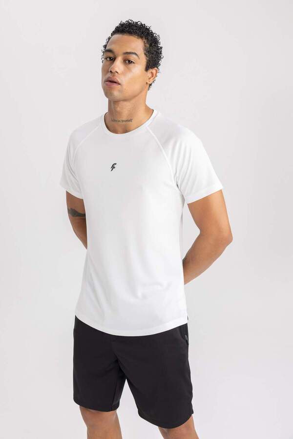 Defacto DeFactoFit Slim Fit Crew Neck Printed Athlete T-Shirt